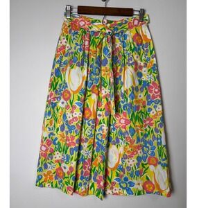 Gordon Womens Vintage 70s Wrap Skirt Small Retro Indie Floral Garden Party Midi